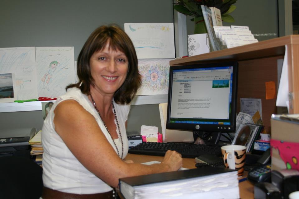 Lorraine at desk