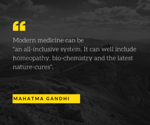 Mahatma Gandhi homeopathy quote and modern medicine