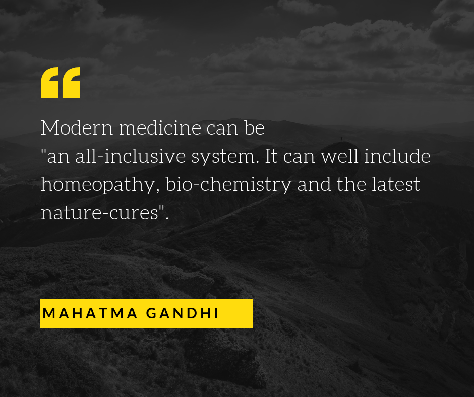 Mahatma Gandhi homeopathy quote and modern medicine