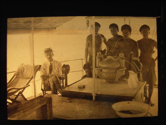 Northcote Deck (seated) introduced Water Medicine homeopathy to the Solomon Islands. He is sitting on the deck of the boat Evangel