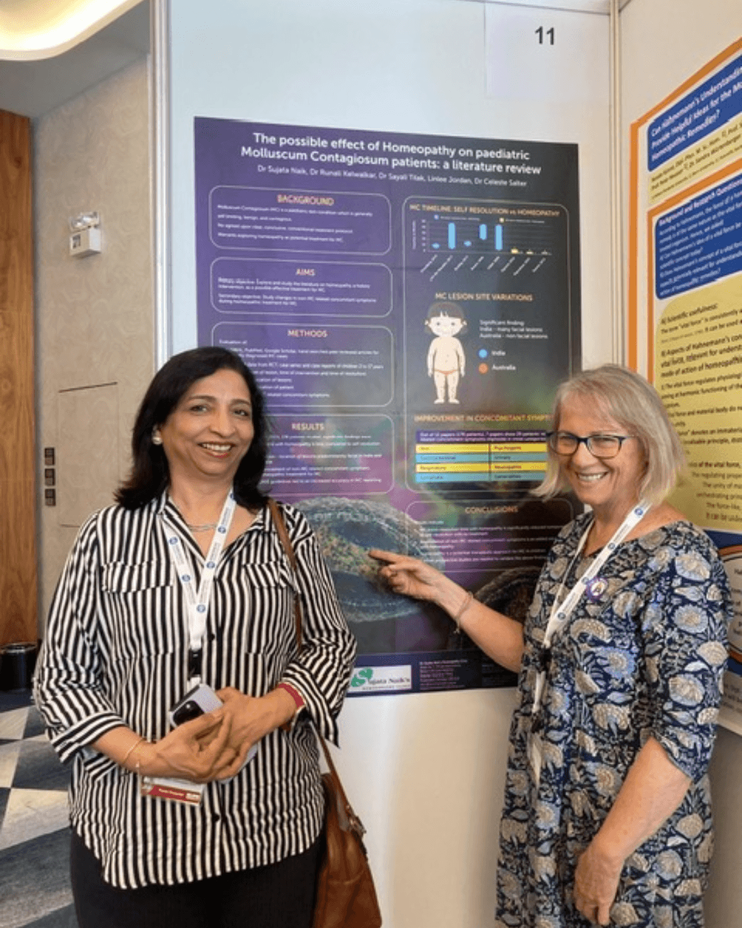 Dr Sujata Naik from Mumbai and Linlee Jordan from Harbord Homeopathic Clinic in Sydney presenting research results at HRI Conference, Greece